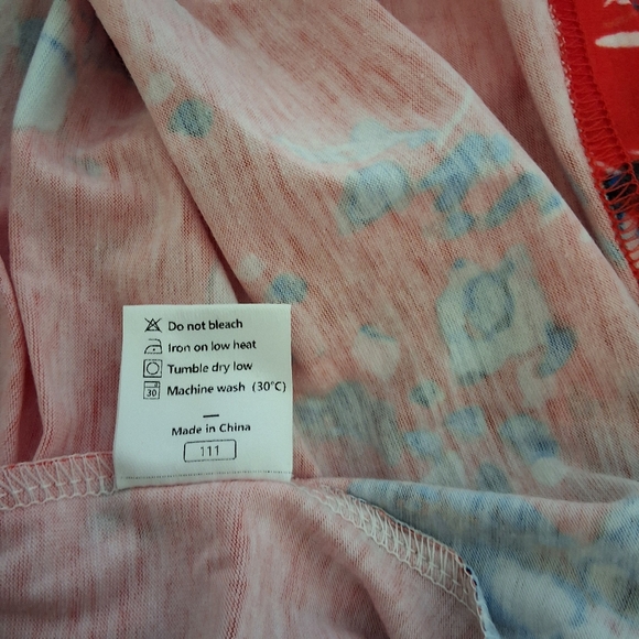 Floral Red and Blue Women's Top - Picture 5 of 5